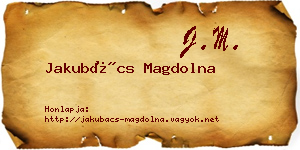 Jakubács Magdolna névjegykártya