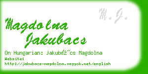 magdolna jakubacs business card